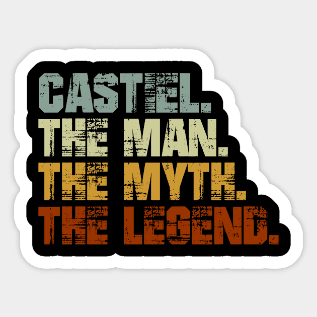 Castiel The Man The Myth The Legend Sticker by designbym